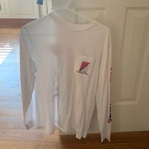 Vineyard vines (red, white, and blue) long sleeve fish shirt